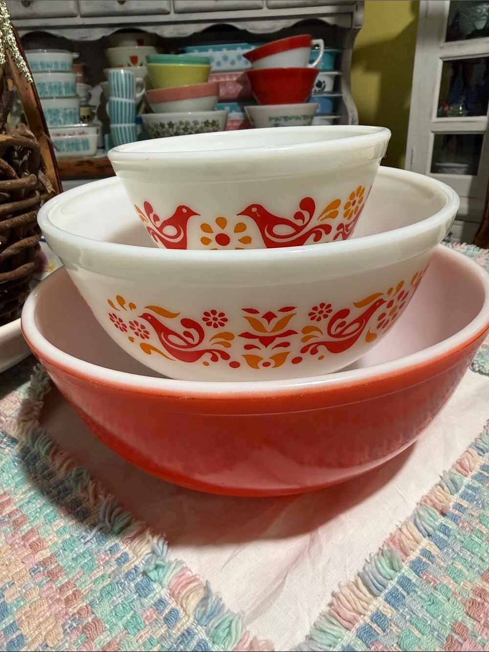 Pyrex friendship mixing bowls 401, 403, 404 HTF set